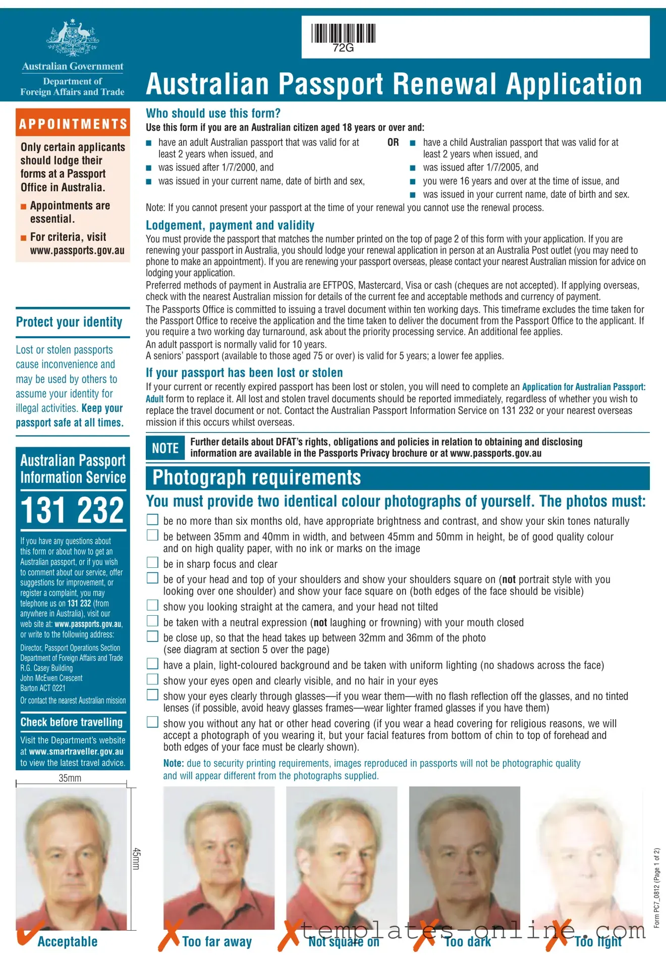 Australian Passport Renewal Template