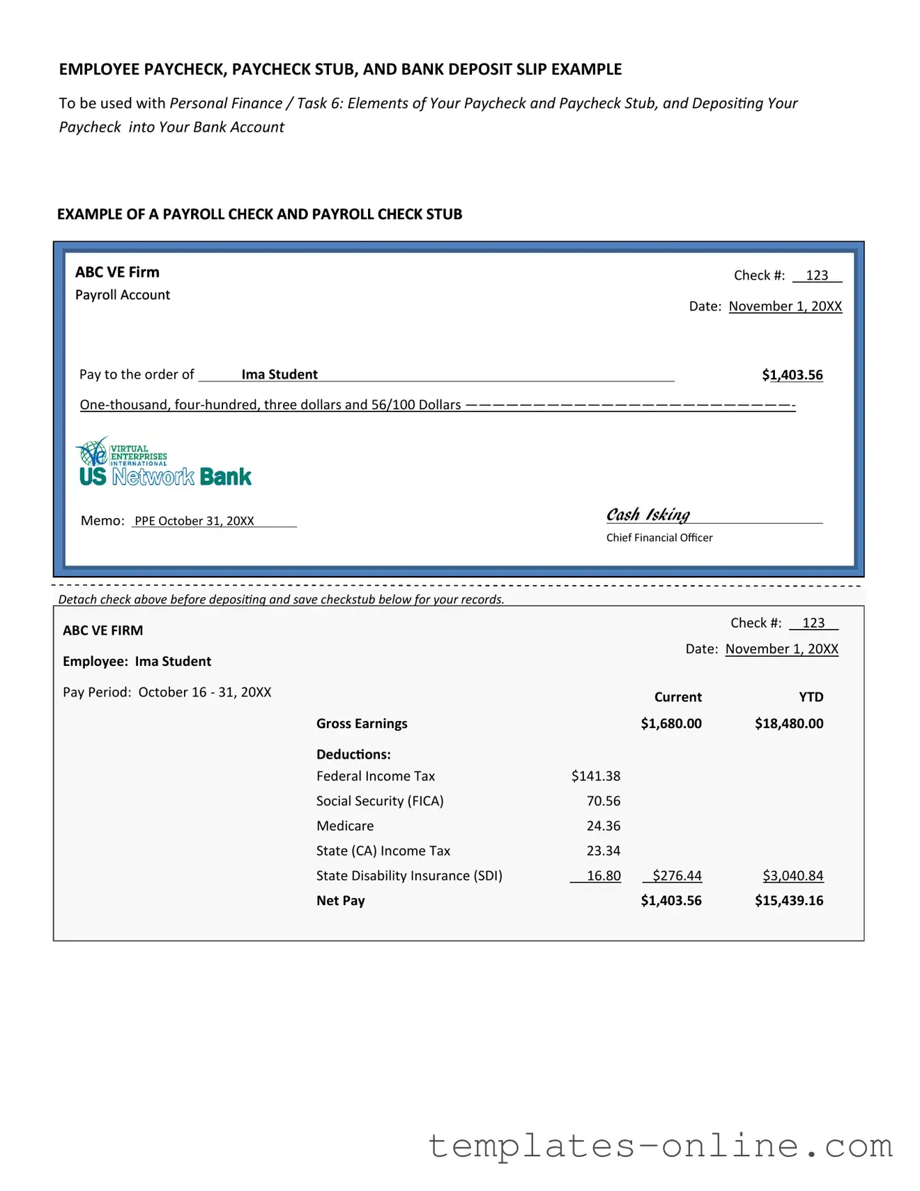 Payroll Check Template