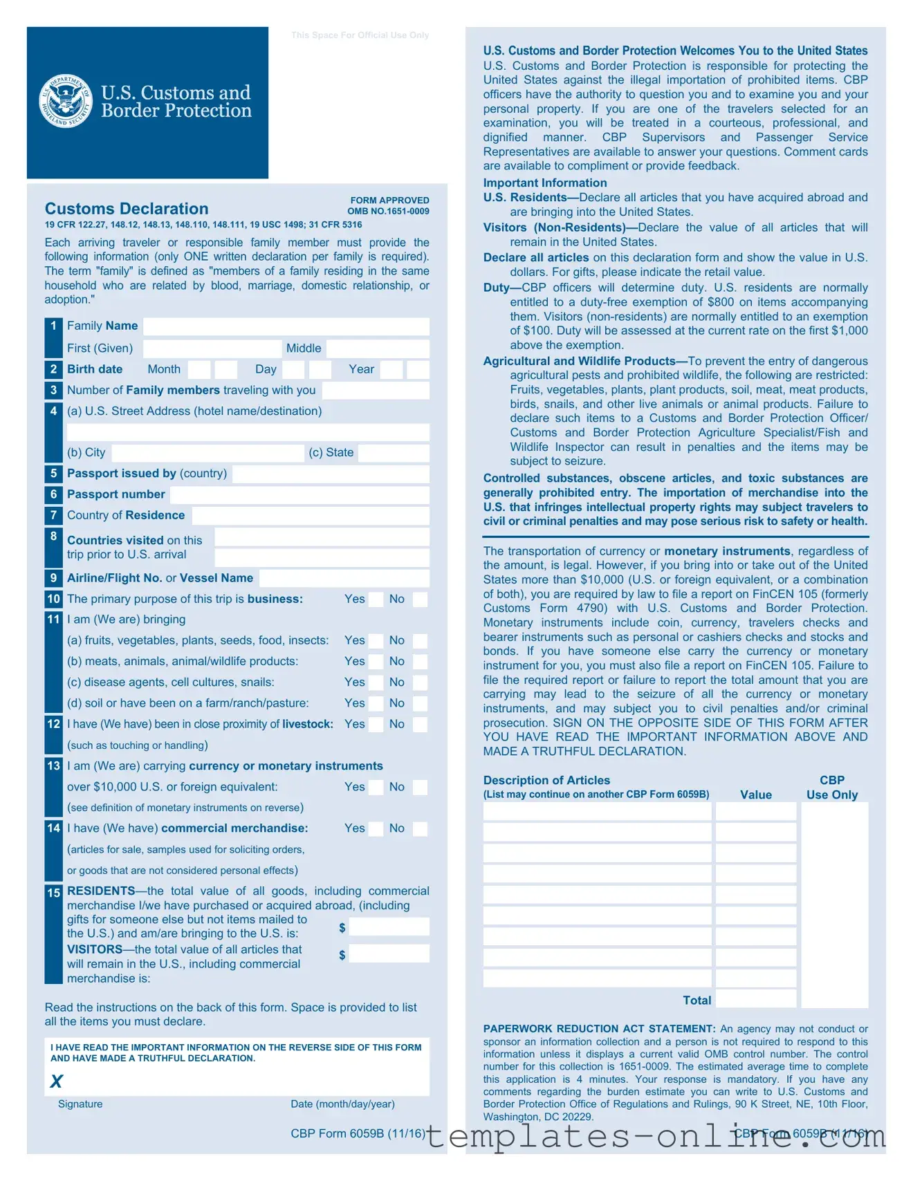 CBP 6059B Template