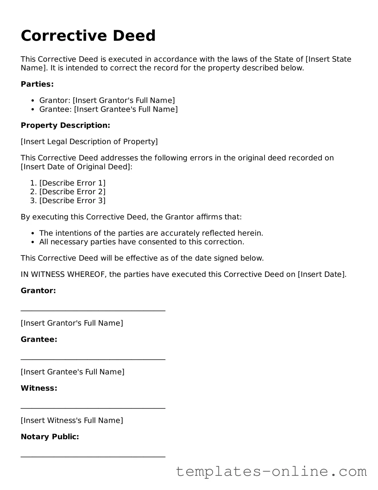 Attorney-Verified Corrective Deed Template