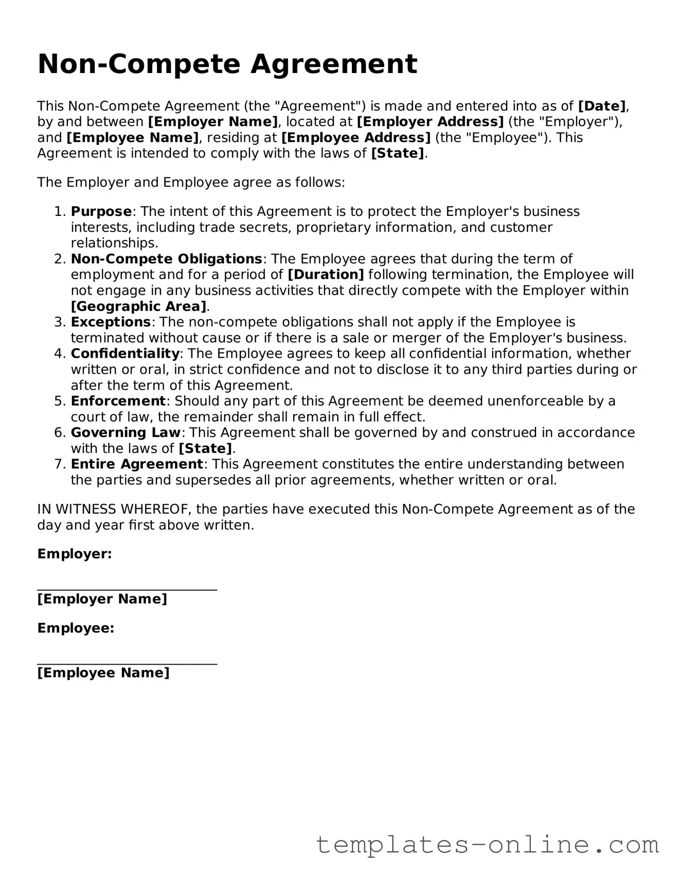 Attorney-Verified Non-compete Agreement Template
