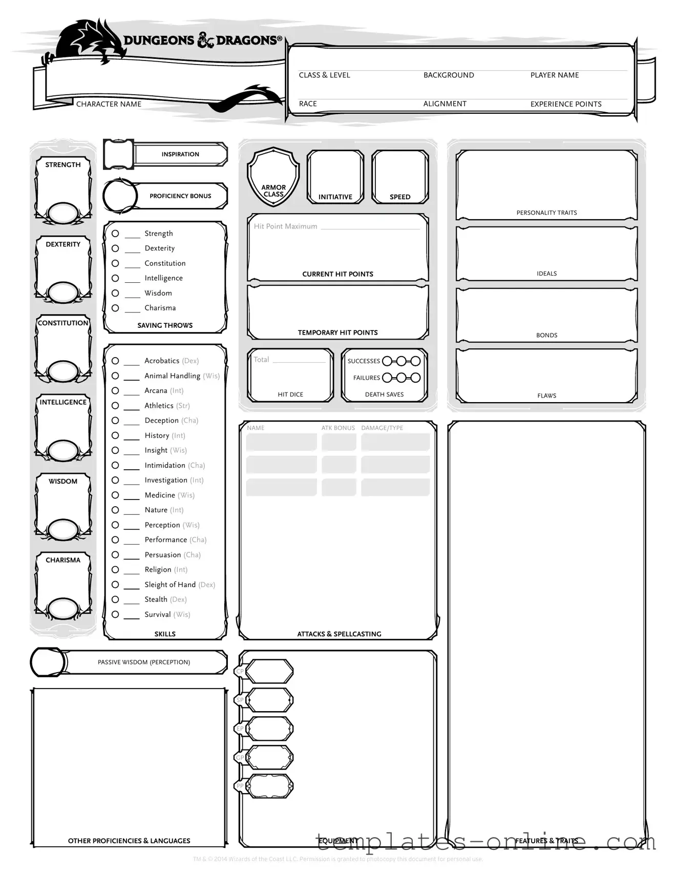 Dnd Character Sheet Template