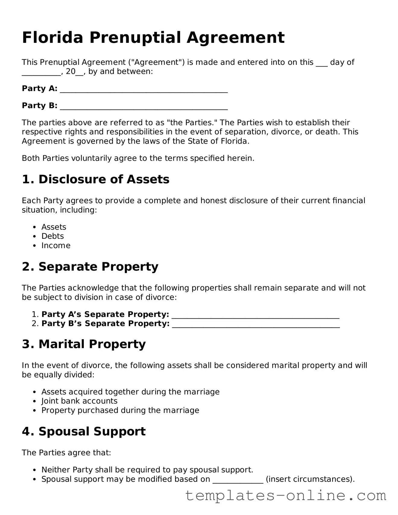 Valid  Prenuptial Agreement Template for Florida
