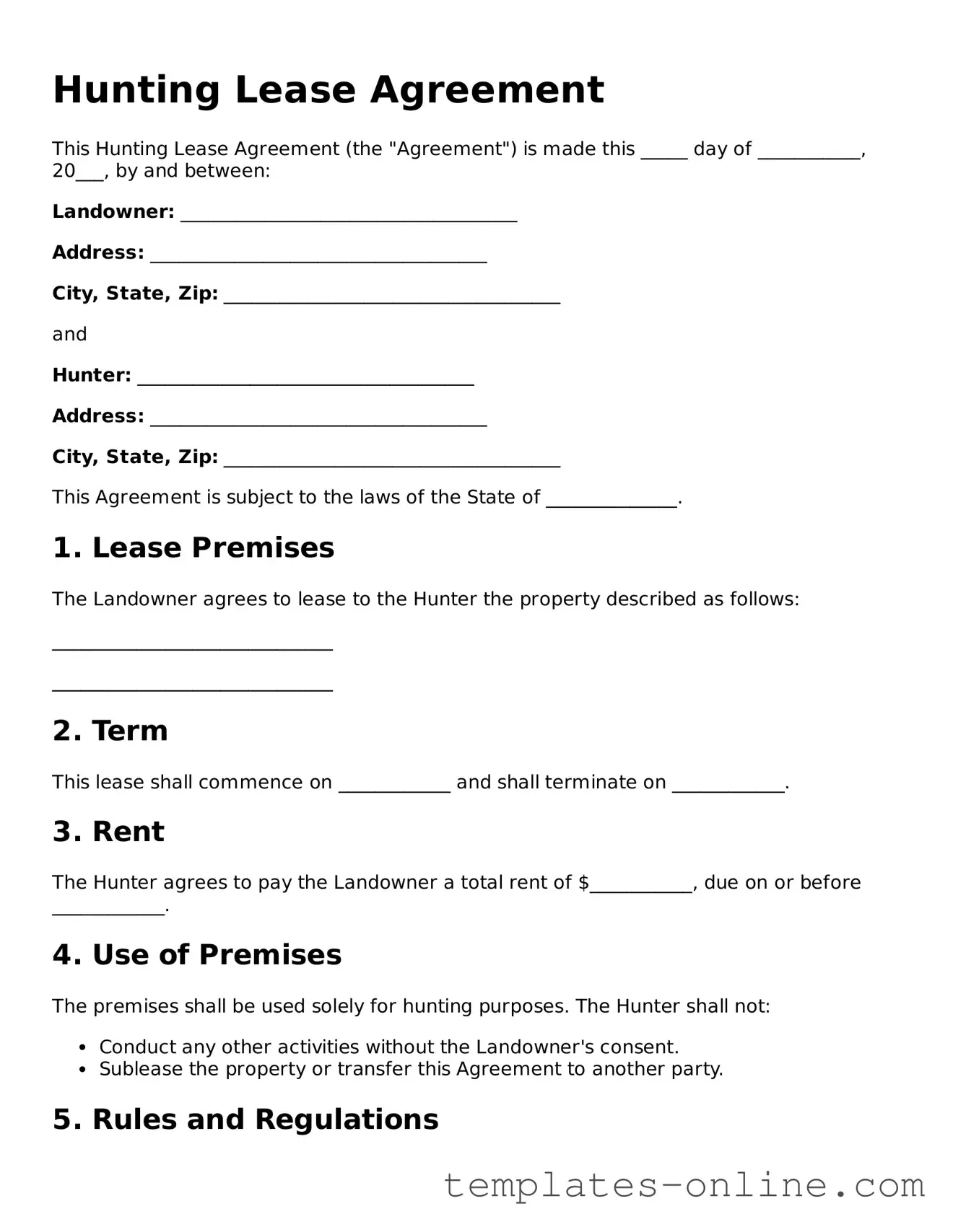 Attorney-Verified Hunting Lease Agreement Template