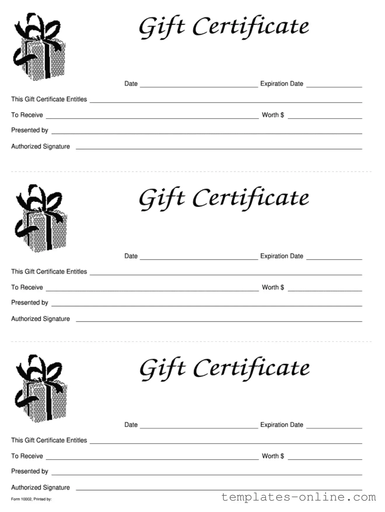 Gift Certificate Template