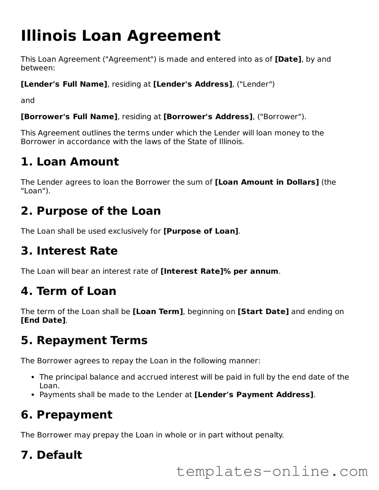Valid  Loan Agreement Template for Illinois