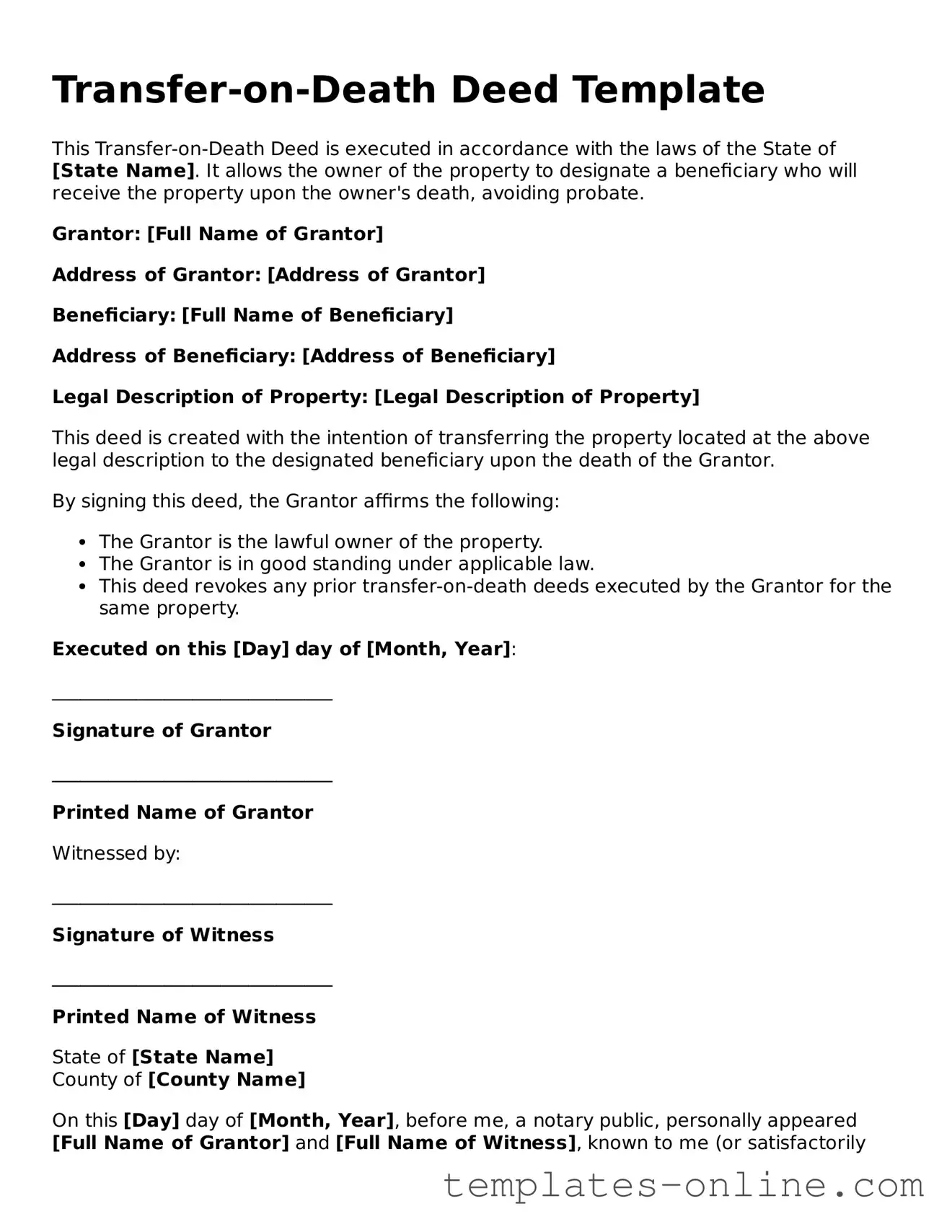 Attorney-Verified Transfer-on-Death Deed Template