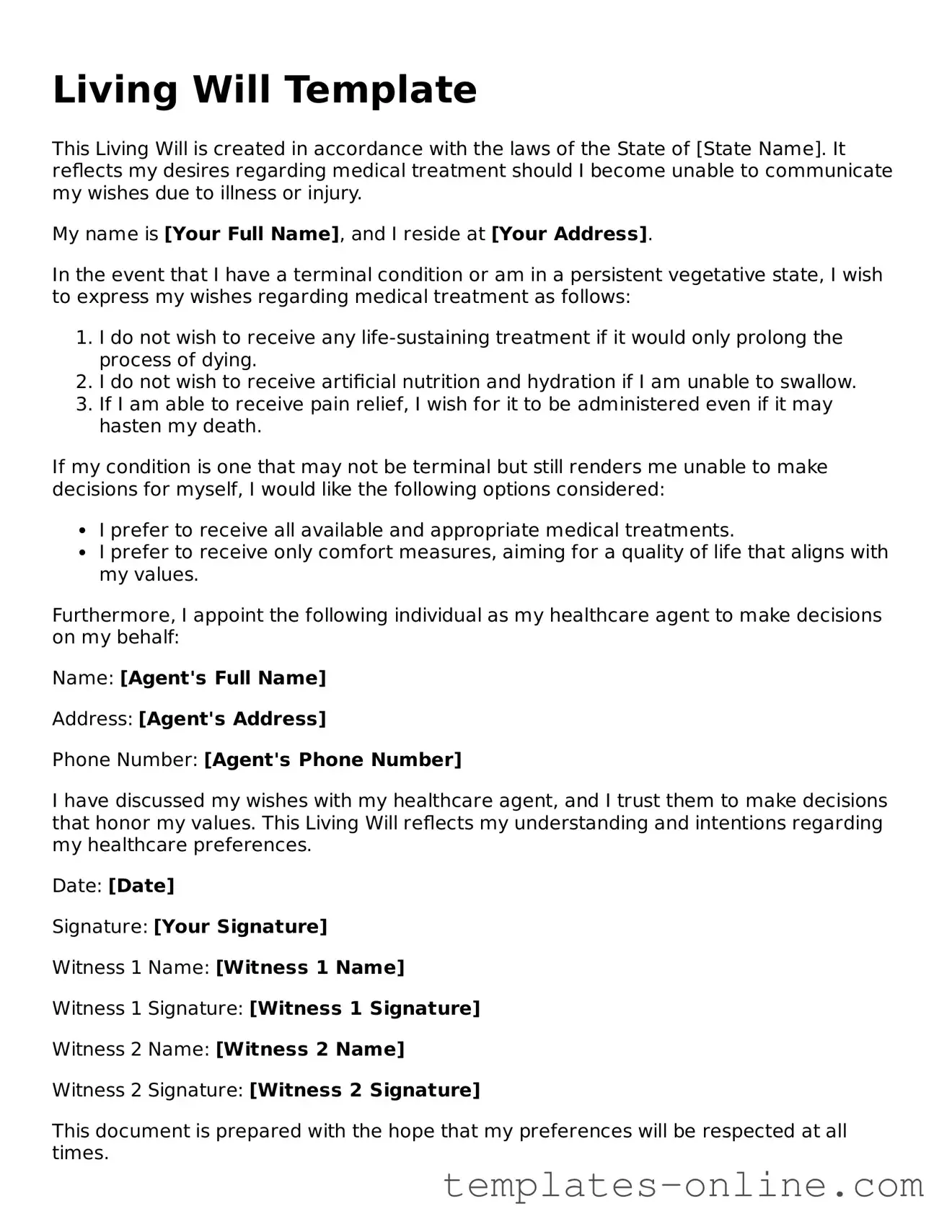 Attorney-Verified Living Will Template