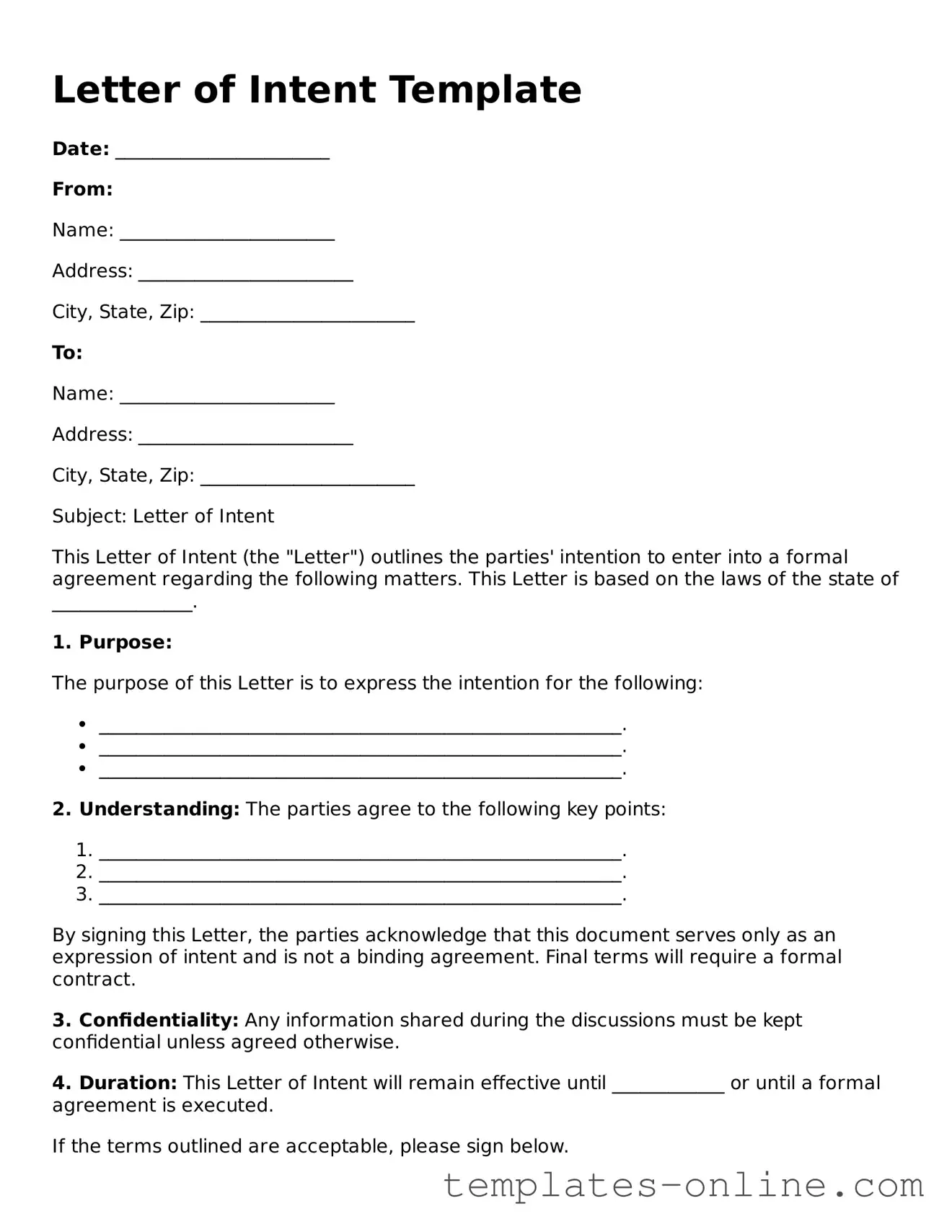 Attorney-Verified Letter of Intent Template