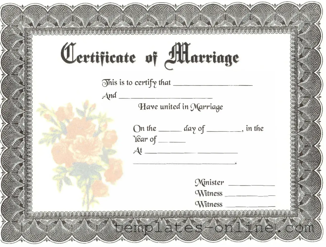 Marriage Certificate Template