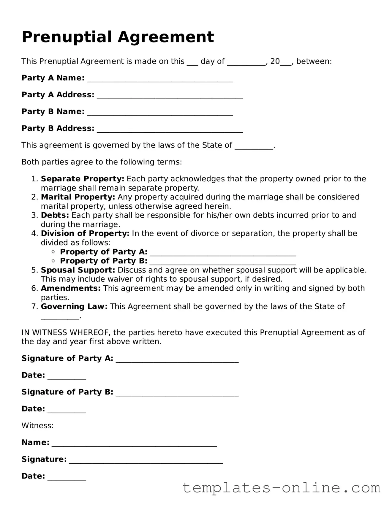 Attorney-Verified Prenuptial Agreement Template