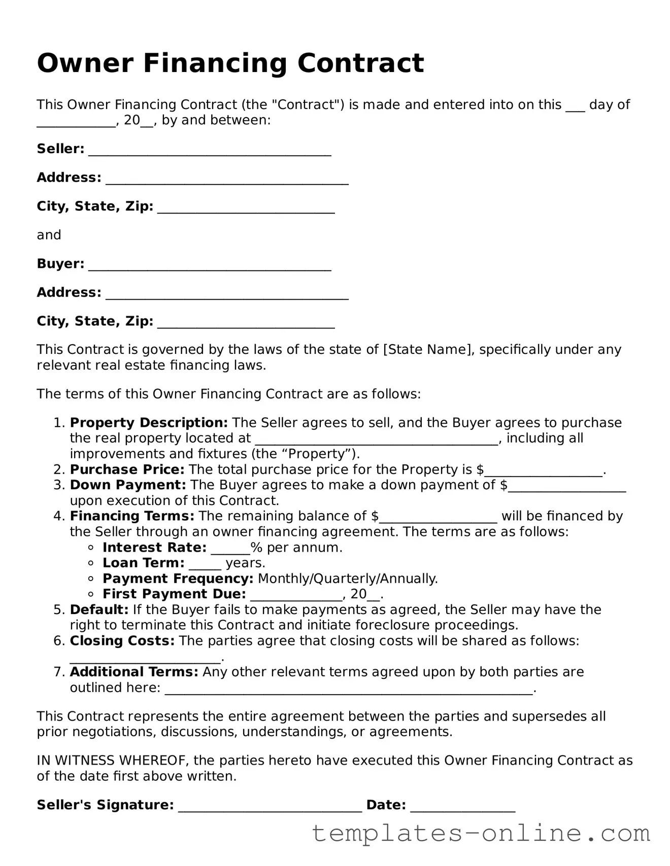 Attorney-Verified Owner Financing Contract Template