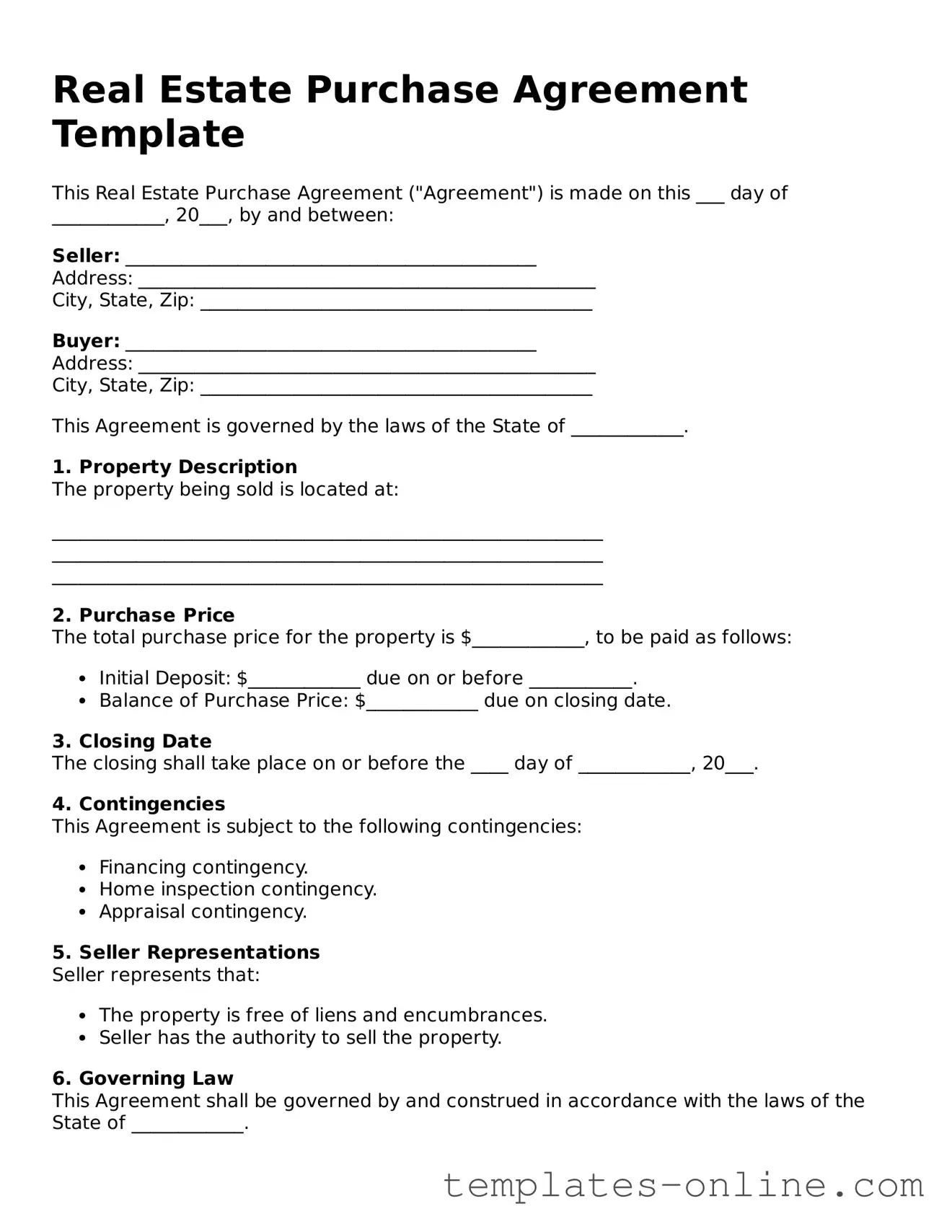 Attorney-Verified Real Estate Purchase Agreement Template