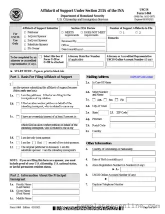 USCIS I-864 Template