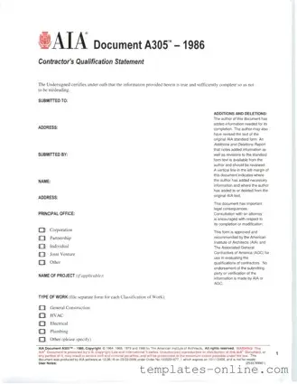 AIA A305 Template
