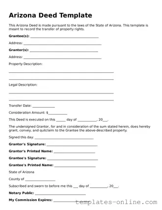 Valid  Deed Template for Arizona