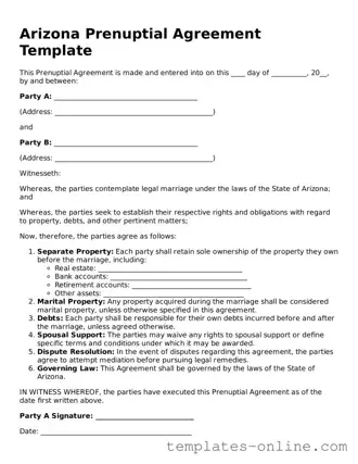 Valid  Prenuptial Agreement Template for Arizona