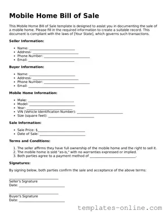 Attorney-Verified Mobile Home Bill of Sale Template