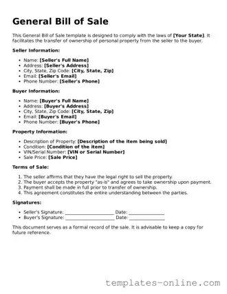 Attorney-Verified General Bill of Sale Template