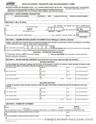 California Fotm Reg 262 Template