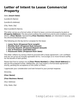 Attorney-Verified Letter of Intent to Lease Commercial Property Template