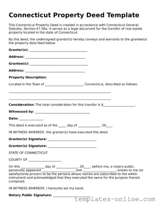 Valid  Deed Template for Connecticut