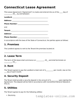 Valid  Lease Agreement Template for Connecticut