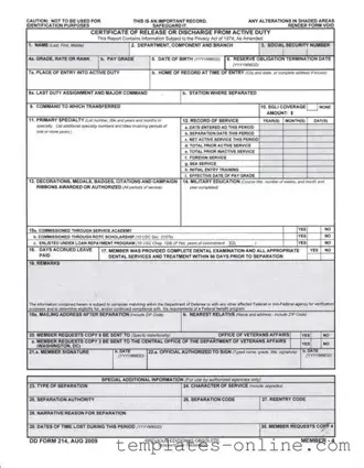 Dd 214 Template