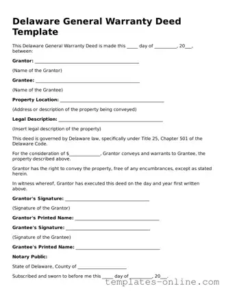 Valid  Deed Template for Delaware