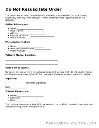 Attorney-Verified Do Not Resuscitate Order Template