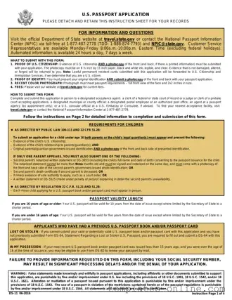DS-11 U.S. Passport application Template