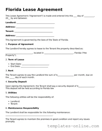 Valid  Lease Agreement Template for Florida
