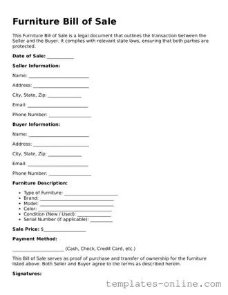 Attorney-Verified Furniture Bill of Sale Template