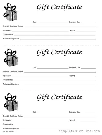Gift Certificate Template
