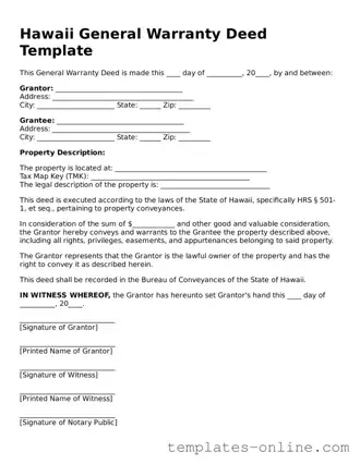 Valid  Deed Template for Hawaii