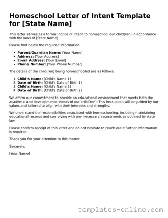 Attorney-Verified Homeschool Letter of Intent Template