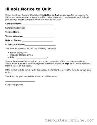 Valid  Notice to Quit Template for Illinois