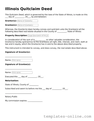 Valid  Quitclaim Deed Template for Illinois