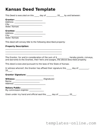 Valid  Deed Template for Kansas