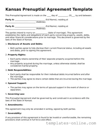 Valid  Prenuptial Agreement Template for Kansas