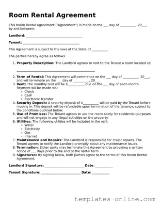 Attorney-Verified Room Rental Agreement Template