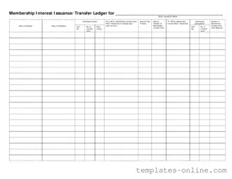 Membership Ledger Template