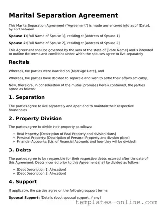 Attorney-Verified Marital Separation Agreement Template