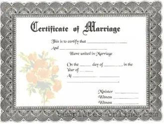 Marriage Certificate Template