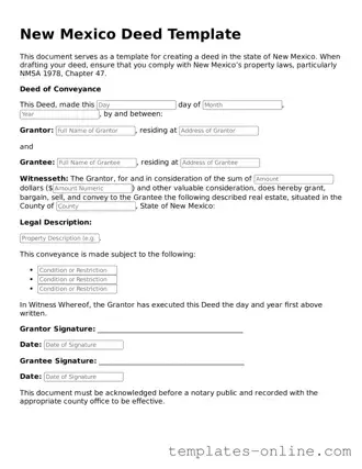 Valid  Deed Template for New Mexico