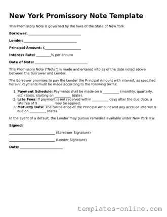 Valid  Promissory Note Template for New York