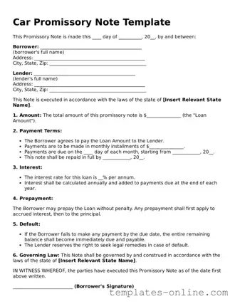 Attorney-Verified Promissory Note for a Car Template