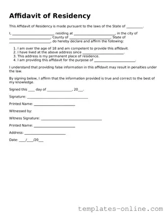 Attorney-Verified Affidavit of Residency Template