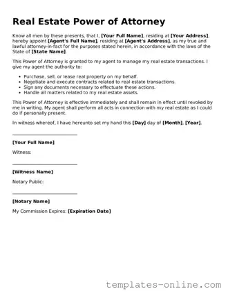 Attorney-Verified Real Estate Power of Attorney Template