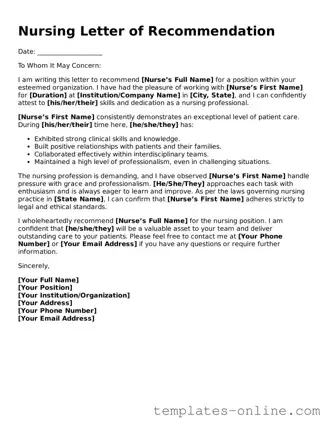 Attorney-Verified Nursing Letter of Recommendation Template